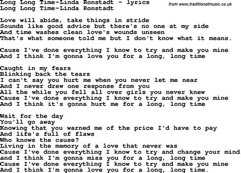 lyrics to the song long long time